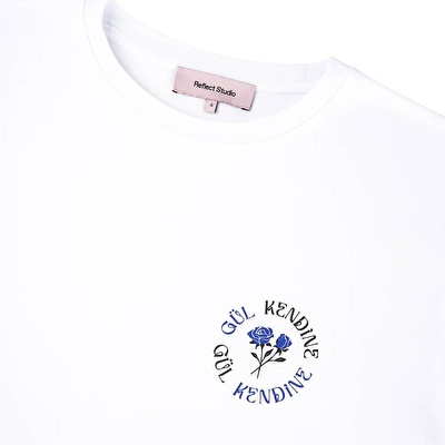 REFLECT STUDIO Gül Kendine Premium Beyaz T-Shirt